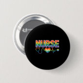 Badge Rond 5 Cm Nurse's Life Lgbt Heart Stethoscope Nurse Week (Devant & derrière)