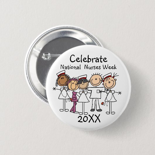Badge Rond 5 Cm Nurses Week 2022 T-shirts and Gifts Button (Devant & derrière)