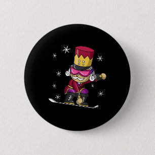 Badge Rond 5 Cm Nutcracker de Noël Snowboard Snowboard Snowboard
