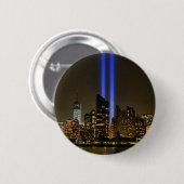 Badge Rond 5 Cm NYC Skyline : WTC 9/11 Hommage À La Lumière 2013 # (Devant & derrière)