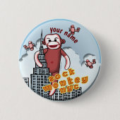 Badge Rond 5 Cm NYC Sock Monkey (Devant)