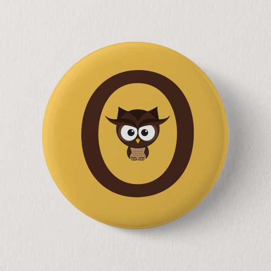 Badge Rond 5 Cm O - Chouette (Devant)