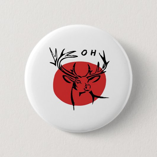 Badge Rond 5 Cm O Dear O Dear Red Retro Classic Design (Devant)