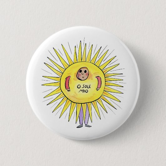 Badge Rond 5 Cm O sole mio (Devant)