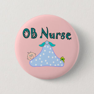 Badge Rond 5 Cm OB Infirmières et cadeaux, bébé dans une couver