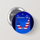 Badge Rond 5 Cm Obama '08 (Devant & derrière)
