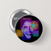 Badge Rond 5 Cm Obama '08 (Devant & derrière)