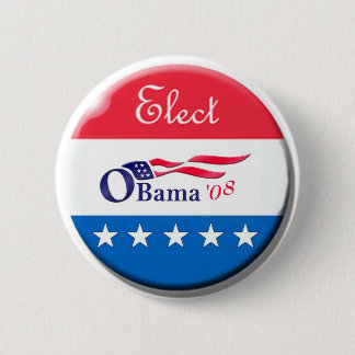 Badge Rond 5 Cm Obama 08 élisent le bouton