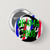Badge Rond 5 Cm Obama 2008 (Devant & derrière)