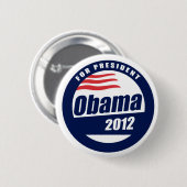 Badge Rond 5 Cm Obama 2012 (Devant & derrière)