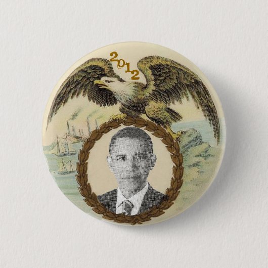 Badge Rond 5 Cm Obama 2012 (Devant)