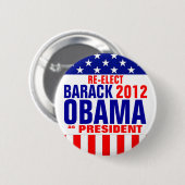 BADGE ROND 5 CM OBAMA 2012 (Devant & derrière)