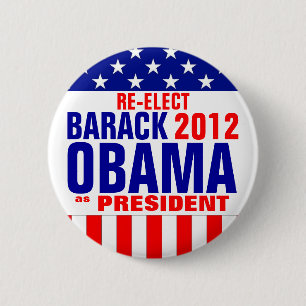 BADGE ROND 5 CM OBAMA 2012