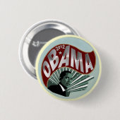 Badge Rond 5 Cm Obama 2012 (Devant & derrière)