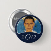 Badge Rond 5 Cm Obama 2012 (Devant & derrière)