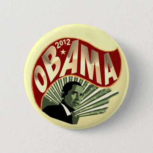 Badge Rond 5 Cm Obama 2012 (Devant)