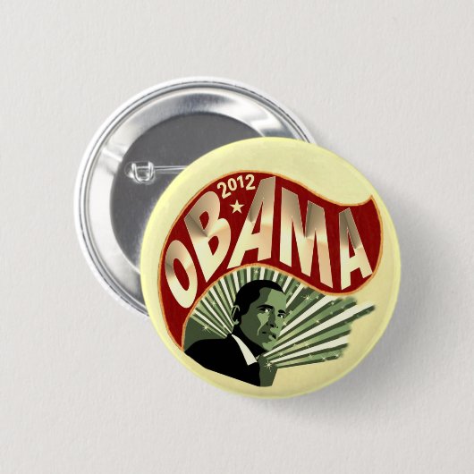 Badge Rond 5 Cm Obama 2012 (Devant & derrière)