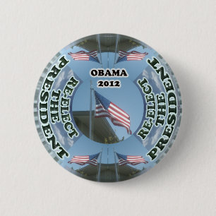 Badge Rond 5 Cm Obama 2012 réélisent le Président Button