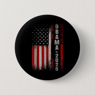 Badge Rond 5 Cm Obama 2028 Vote Obama pour l'élection présidentiel