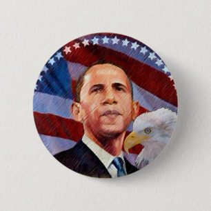 Badge Rond 5 Cm Obama,45th President of The United States_