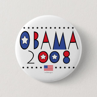 Badge Rond 5 Cm Obama abstrait 2008