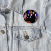 Badge Rond 5 Cm Obama-avec des drapeaux (En situation)