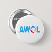 BADGE ROND 5 CM OBAMA AWOL (Devant & derrière)
