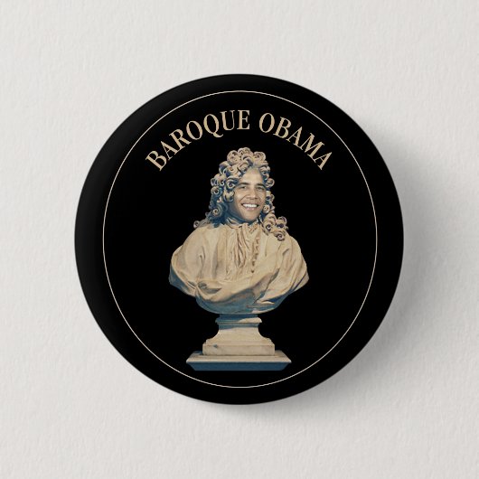 Badge Rond 5 Cm Obama baroque (Devant)