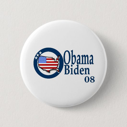 Badge Rond 5 Cm Obama Biden 08 (Devant)