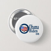 Badge Rond 5 Cm Obama Biden 08 (Devant & derrière)
