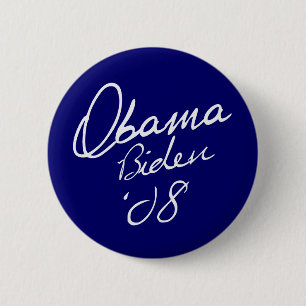 BADGE ROND 5 CM OBAMA / BIDEN 08