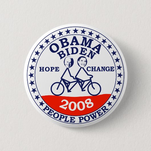 Badge Rond 5 Cm Obama Biden 2008 (Devant)