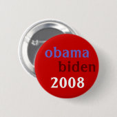 Badge Rond 5 Cm Obama Biden 2008 (Devant & derrière)