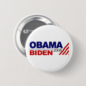 Badge Rond 5 Cm Obama Biden 2008 (Devant & derrière)