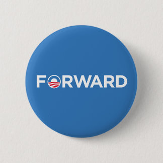 Badge Rond 5 Cm Obama Biden 2012 en avant (blanc sur bleu-clair)
