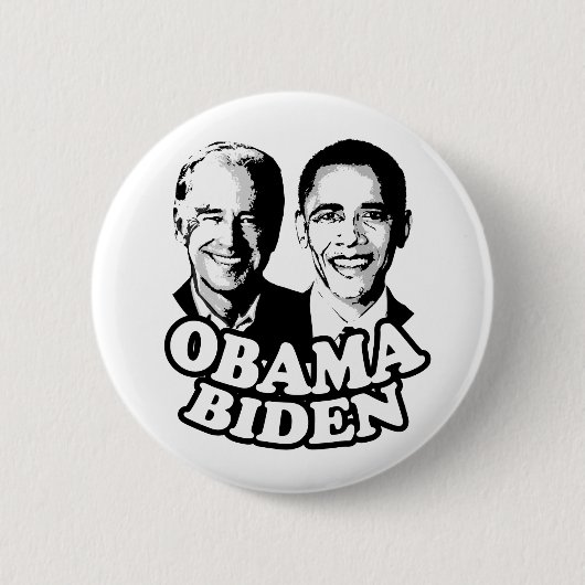 Badge Rond 5 Cm Obama Biden, bouton (Devant)