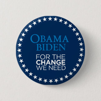 Badge Rond 5 Cm Obama Biden pour le changement que nous avons