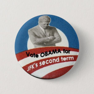 Badge Rond 5 Cm Obama/bouton logo de JFK