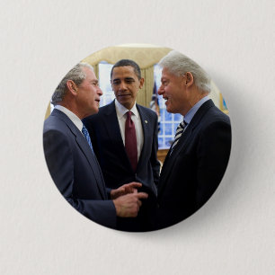 Badge Rond 5 Cm Obama Bush et Clinton