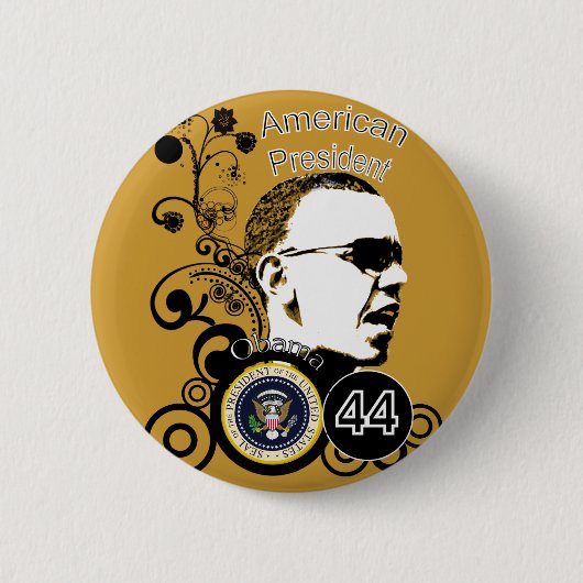 Badge Rond 5 Cm Obama change de couleur Arrière - plan (Devant)
