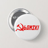 Badge Rond 5 Cm Obama communiste (Devant & derrière)