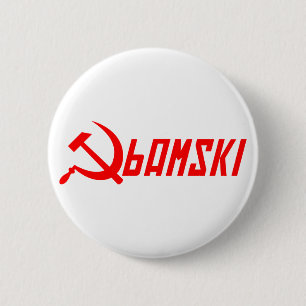Badge Rond 5 Cm Obama communiste