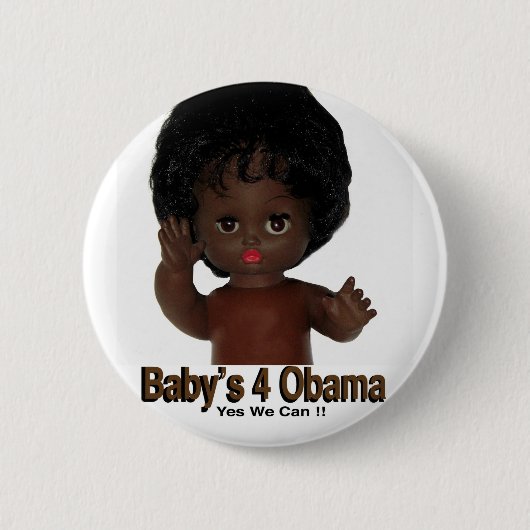 Badge Rond 5 Cm Obama du bébé 4 de Pin oui nous pouvons ! ! (Devant)