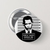 Badge Rond 5 Cm Obama - ennemi public numéro un (Devant & derrière)