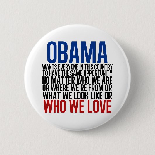 Badge Rond 5 Cm Obama et l'égalité (Devant)