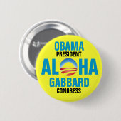 BADGE ROND 5 CM OBAMA/GABBARD 2012 (Devant & derrière)