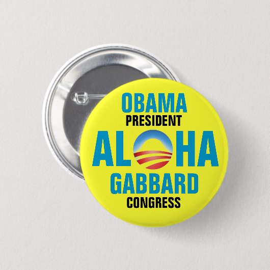 BADGE ROND 5 CM OBAMA/GABBARD 2012 (Devant & derrière)