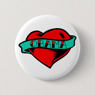 Badge Rond 5 Cm Obama Heart Tattoo