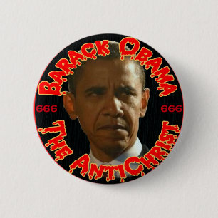 Badge Rond 5 Cm Obama l'antichriste