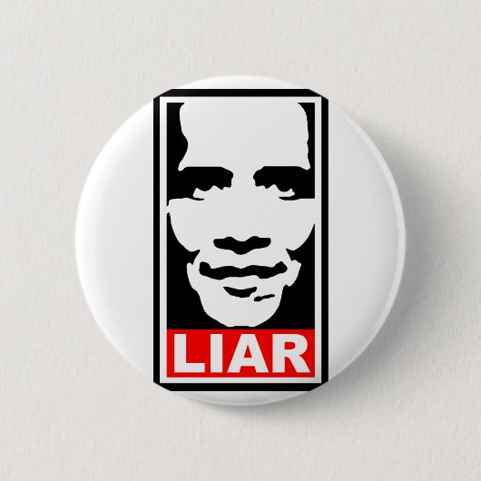 Badge Rond 5 Cm Obama : Menteur (Devant)